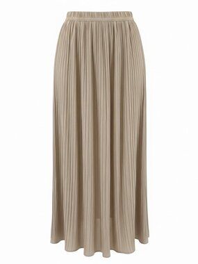 NWOT Zara Pleated Crushed Satin Maxi Skirt Taupe Greige Romantic Minimalist XS